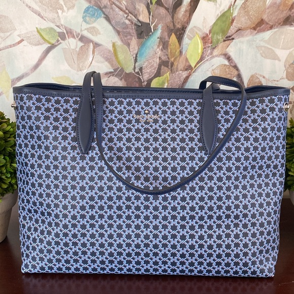 KATE SPADE ♠️ New York 💙BLUE MULTI💙 SPADE LINK  TOTE BAG 🌟LIKE NEW🌟 - Picture 6 of 17